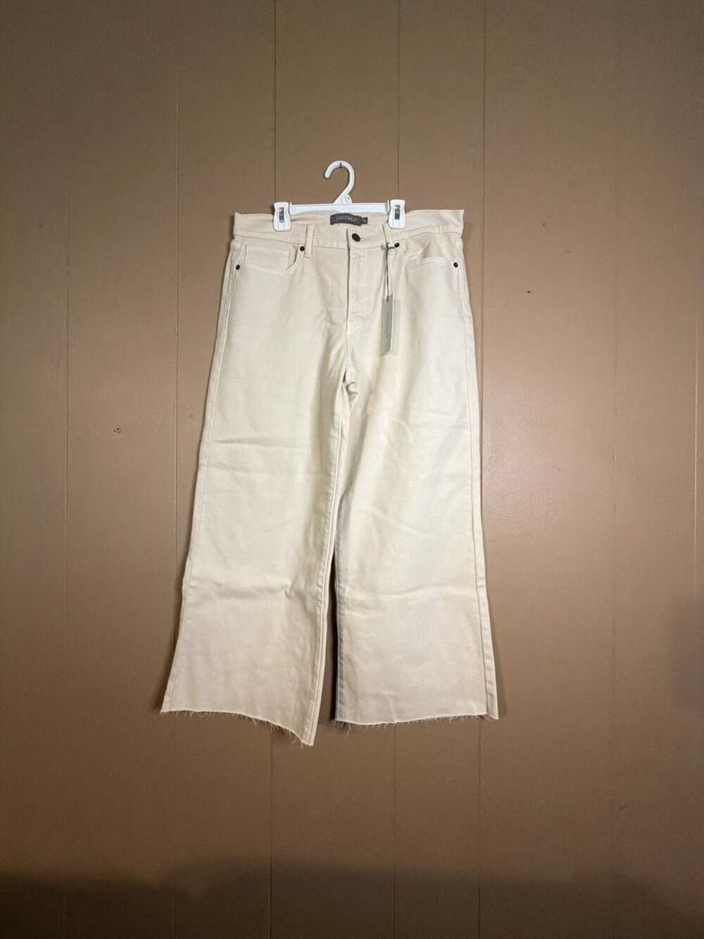 JUSTUSA Gerry Straight Leg Jeans in Oatmeal Raw Hem